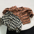 Foreign style cardigan coat spring new cotton plaid shirt